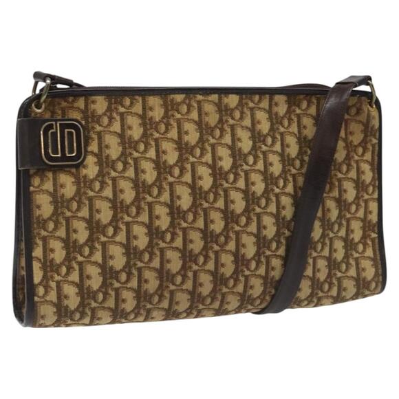 DIOR Trotter Canvas Shoulder Bag Brown - Picture 1 of 16